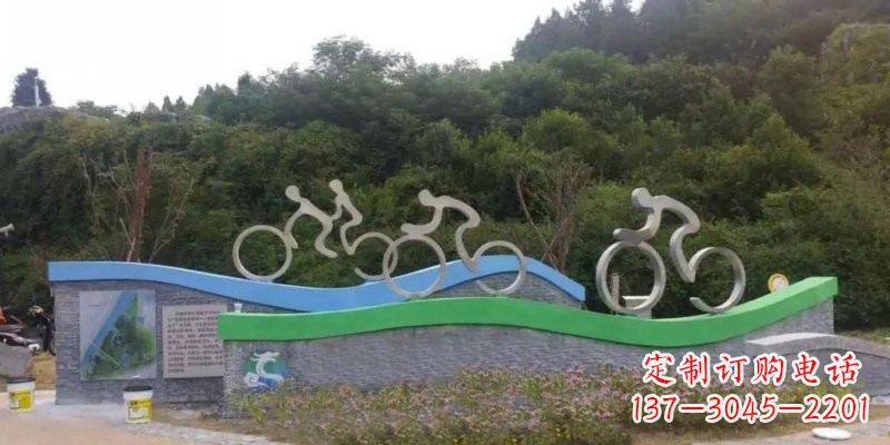 不锈钢自行车雕塑——给景区增添一抹绚烂 不锈钢自行车雕塑——给景区增添一抹绚烂