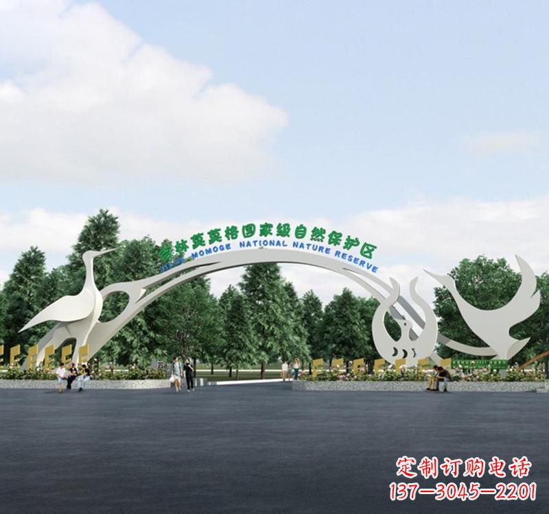 不锈钢景区拱门雕塑精美绝伦 不锈钢景区拱门雕塑精美绝伦
