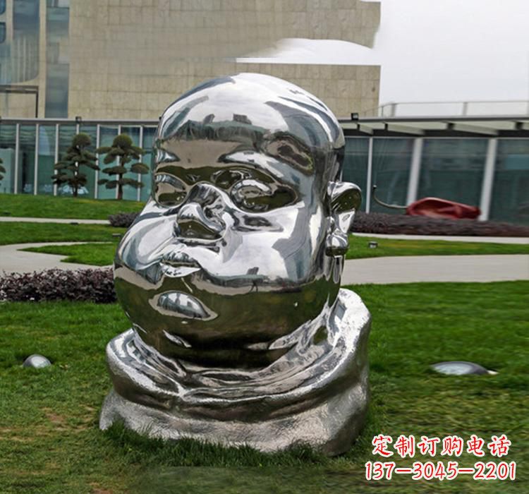 不锈钢镜面儿童雕塑