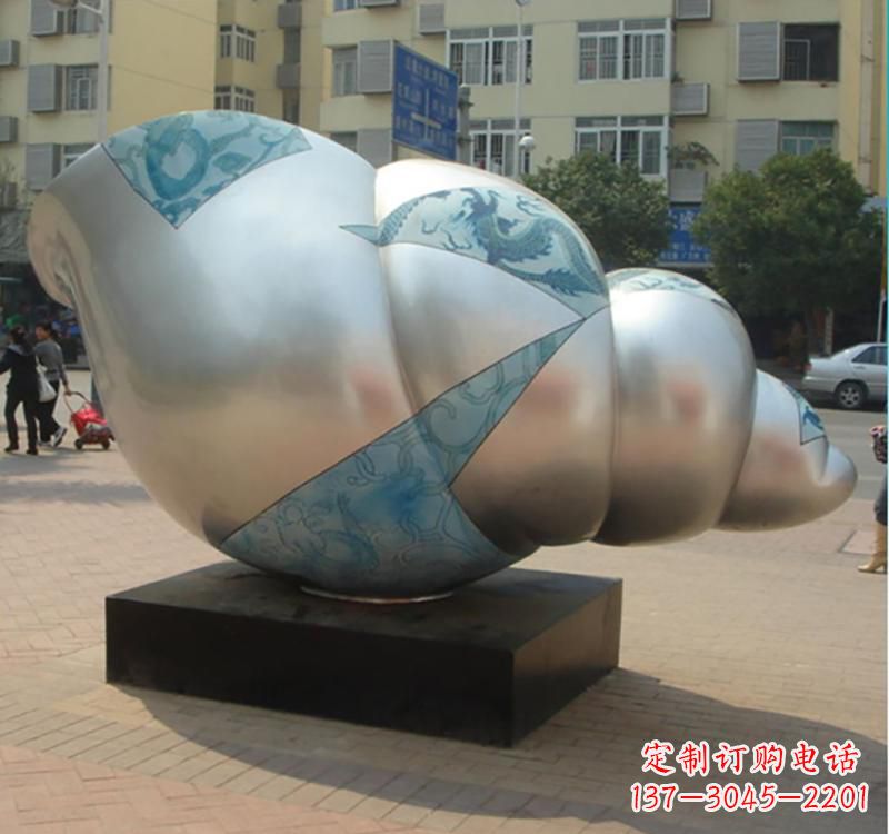 不锈钢镜面海螺雕塑