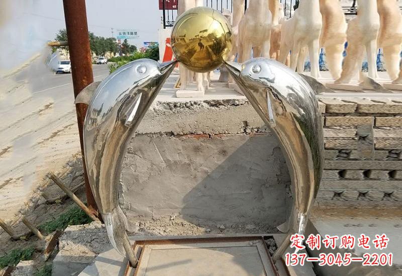 镜面雕塑 - 不锈钢/镜面/海豚/顶球 镜面雕塑 - 不锈钢/镜面/海豚/顶球