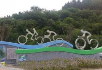 不锈钢自行车雕塑——给景区增添一抹绚烂