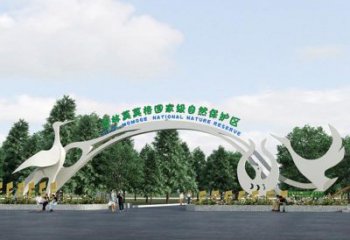 不锈钢景区拱门雕塑精美绝伦