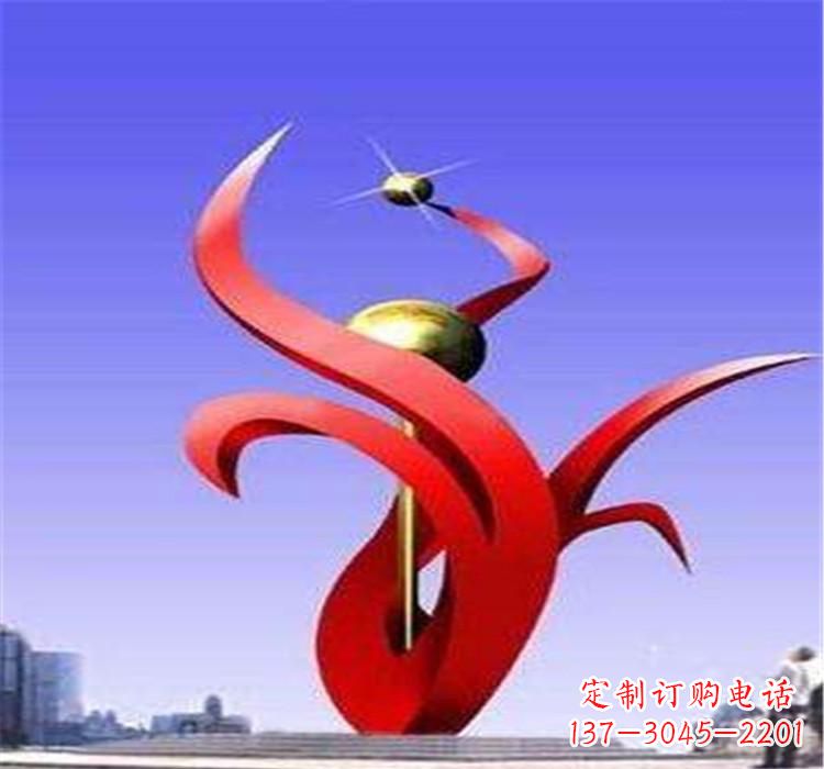 不锈钢烤漆企业雕塑
