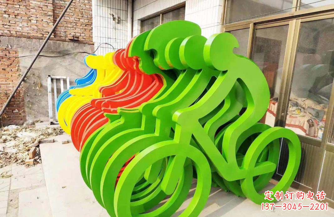 不锈钢烤漆运动小品摆件雕塑
