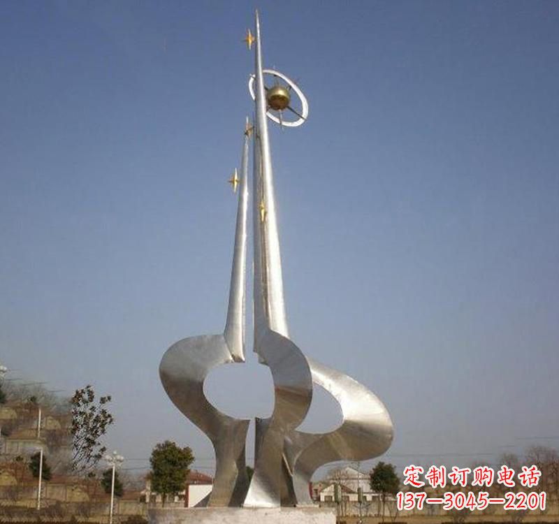 不锈钢科技指环雕塑