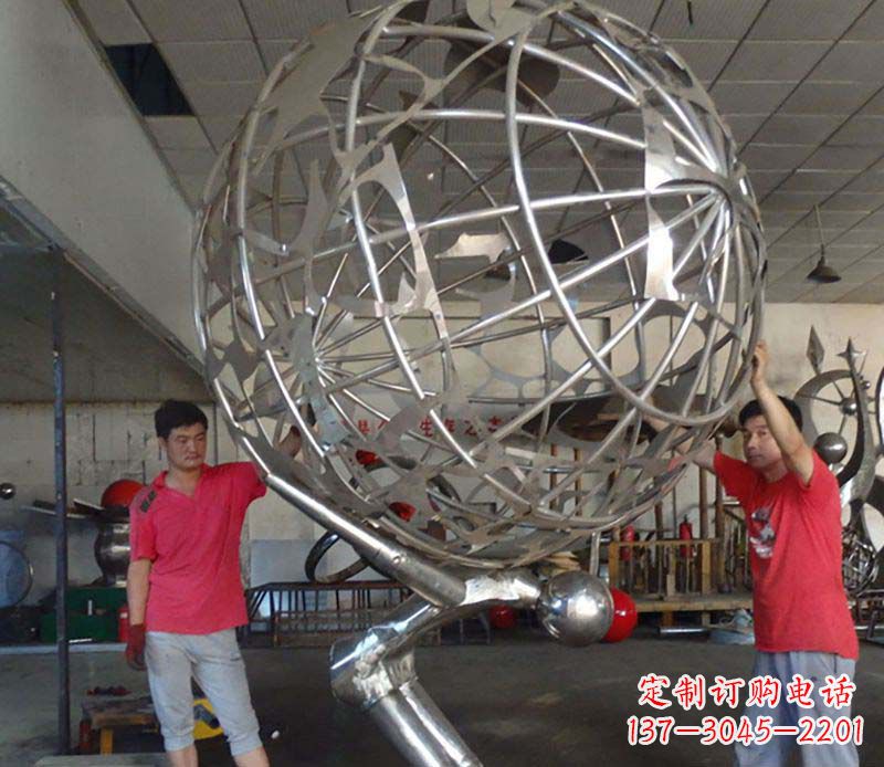 不锈钢空缕球公园景观雕塑