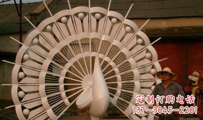 孔雀雕塑 - 不锈钢/孔雀/开屏 孔雀雕塑 - 不锈钢/孔雀/开屏