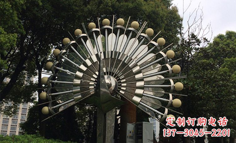 孔雀雕塑 - 不锈钢/孔雀/开屏/公园 孔雀雕塑 - 不锈钢/孔雀/开屏/公园