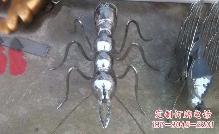 不锈钢昆虫公园景观雕塑