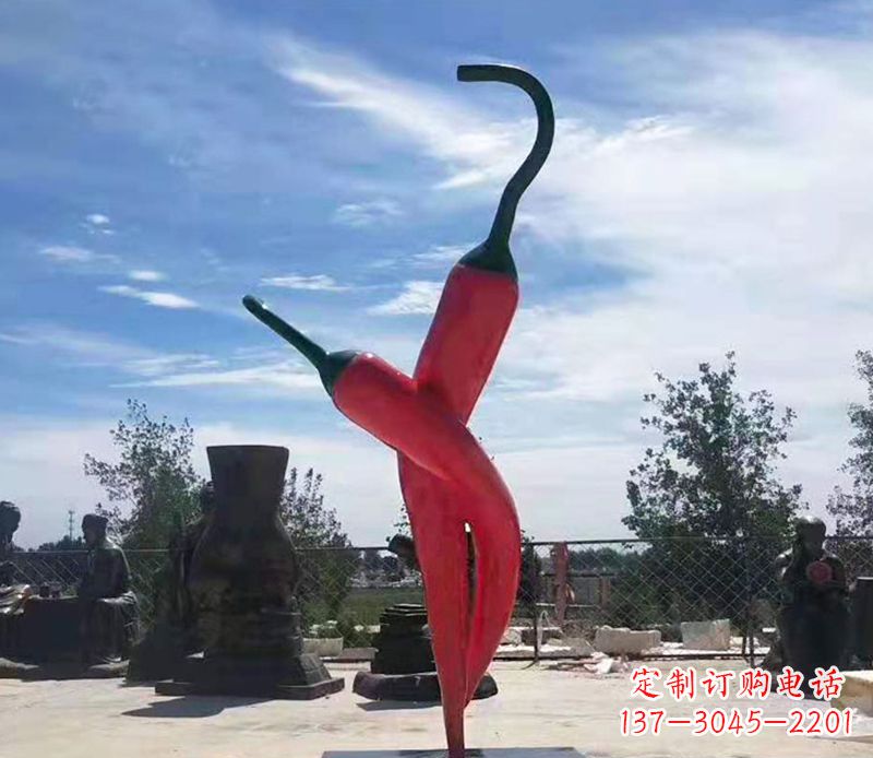 不锈钢辣椒雕塑