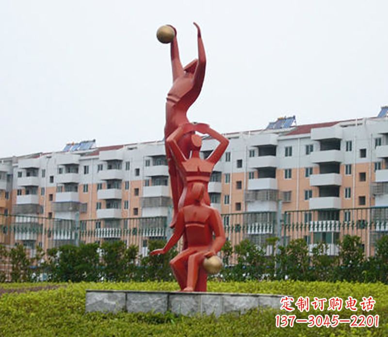 不锈钢篮球运动雕塑