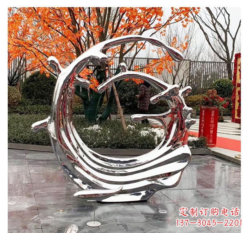 不锈钢浪花雕塑
