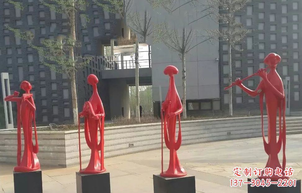 不锈钢乐器古代人物雕塑