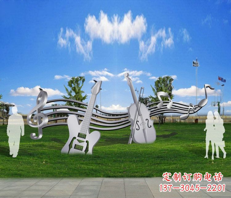 不锈钢乐器景观摆件