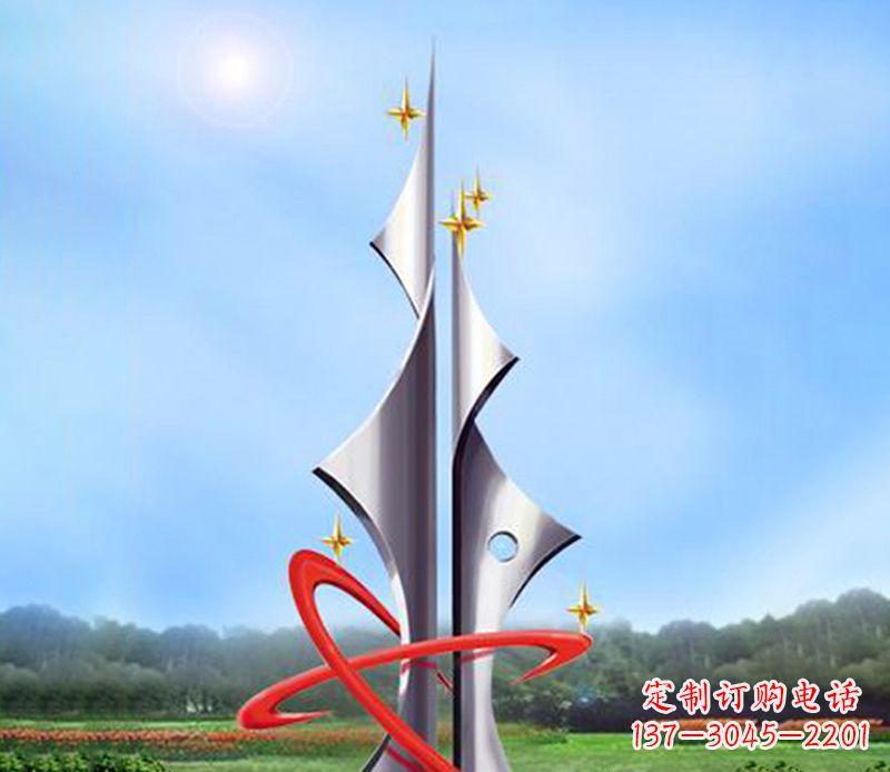 不锈钢理想之梦抽象景观雕塑