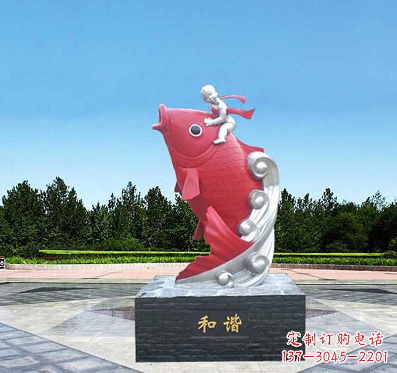 鲤鱼雕塑 - 不锈钢/鲤鱼/动物 鲤鱼雕塑 - 不锈钢/鲤鱼/动物