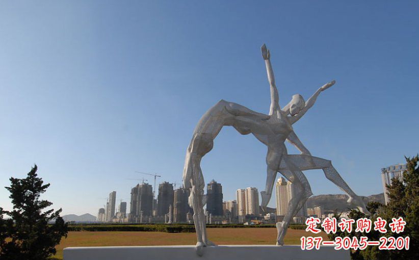 不锈钢连体操人物雕塑