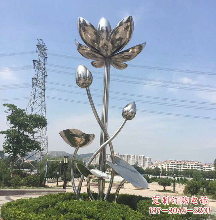 莲花雕塑 - 不锈钢/莲花/广场 莲花雕塑 - 不锈钢/莲花/广场