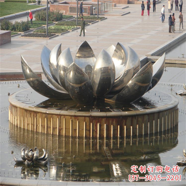 荷花雕塑 - 不锈钢/莲花/荷花/喷水/喷泉/公园/景区/水景 荷花雕塑 - 不锈钢/莲花/荷花/喷水/喷泉/公园/景区/水景