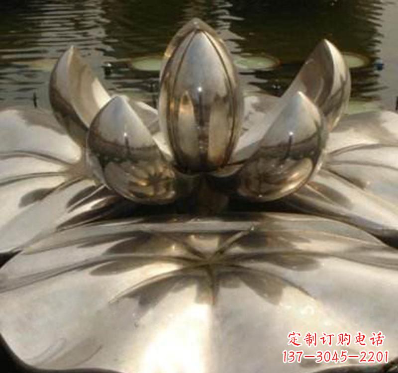 不锈钢莲花喷泉雕塑