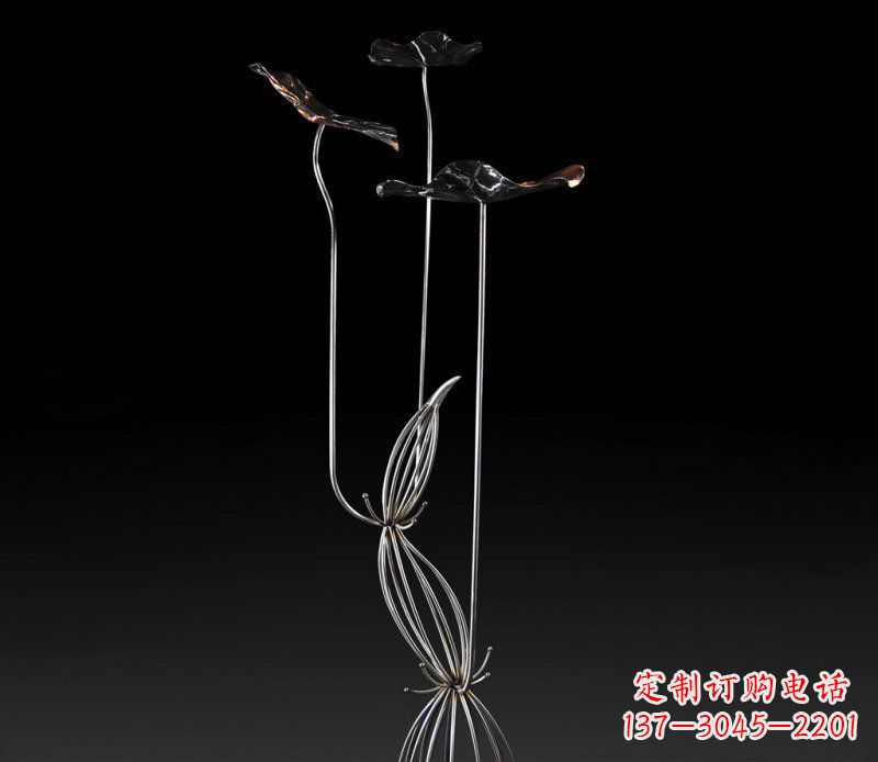 荷花雕塑 - 不锈钢/莲藕/荷花/荷叶/酒店/大厅/景观 荷花雕塑 - 不锈钢/莲藕/荷花/荷叶/酒店/大厅/景观