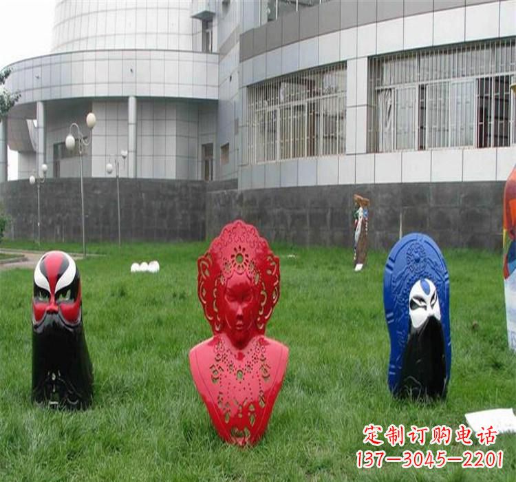 不锈钢脸谱雕塑