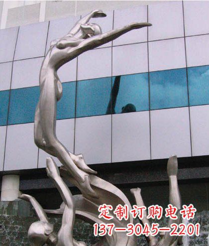 不锈钢练杂技的人物公园雕塑