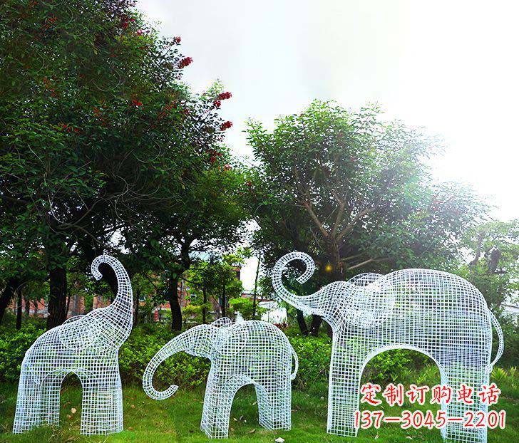 大象雕塑 - 不锈钢/镂空/大象 大象雕塑 - 不锈钢/镂空/大象