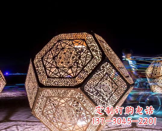 不锈钢镂空发光体雕塑公园景观雕塑