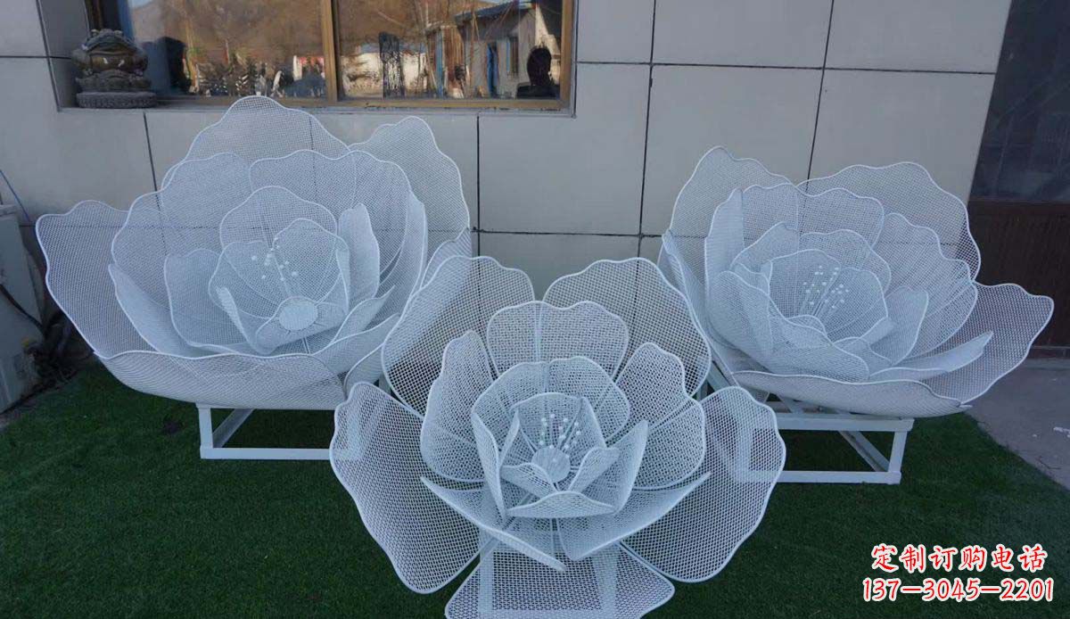 荷花雕塑 - 不锈钢/镂空/荷花