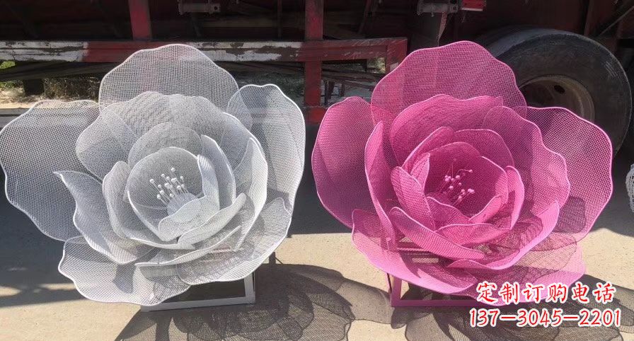 不锈钢镂空荷花公园摆件
