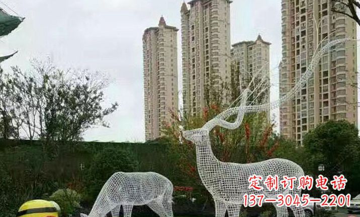 不锈钢/镂空/动物-不锈钢镂空鹿动物雕塑 不锈钢/镂空/动物-不锈钢镂空鹿动物雕塑