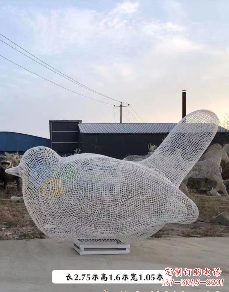 不锈钢镂空鸟景观雕塑