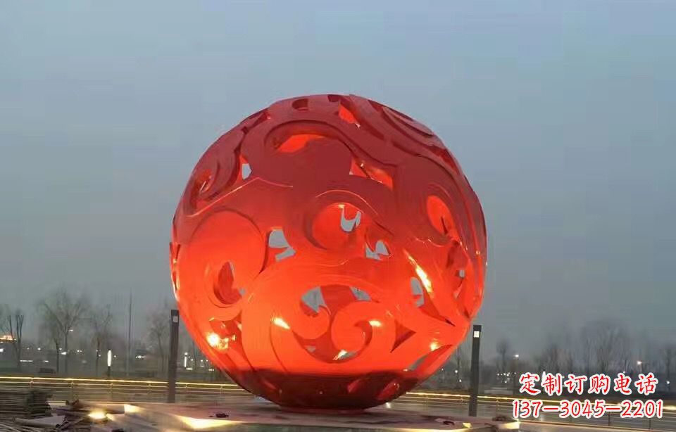 不锈钢镂空球广场景观雕塑