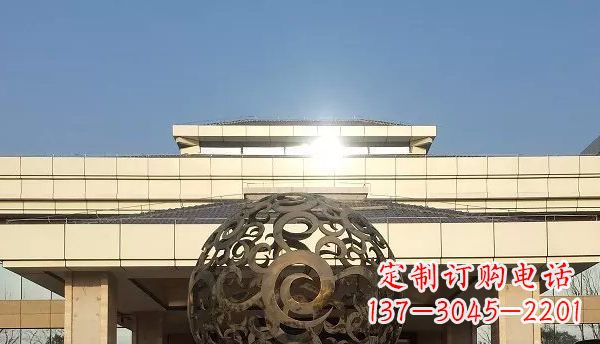 不锈钢镂空球花球圆球雕塑