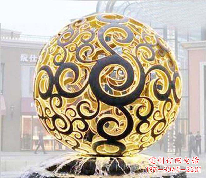 不锈钢镂空球企业景观雕塑