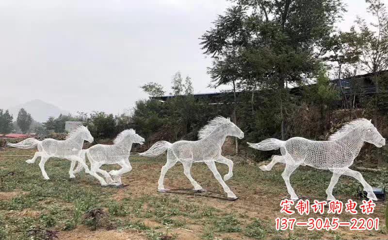 马群雕塑 - 不锈钢/镂空/马群/奔跑 马群雕塑 - 不锈钢/镂空/马群/奔跑