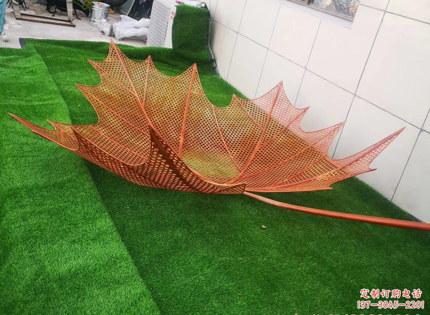 不锈钢镂空树叶景观雕塑222