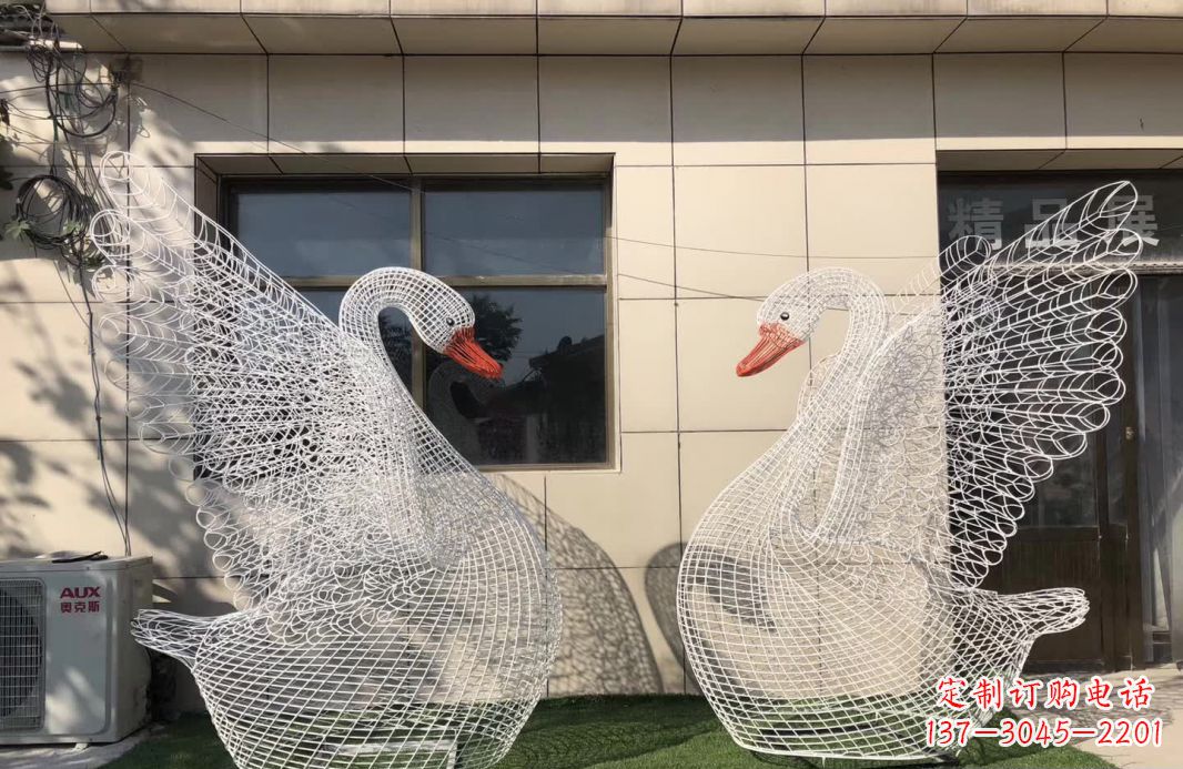 天鹅雕塑 - 不锈钢/镂空/天鹅 天鹅雕塑 - 不锈钢/镂空/天鹅