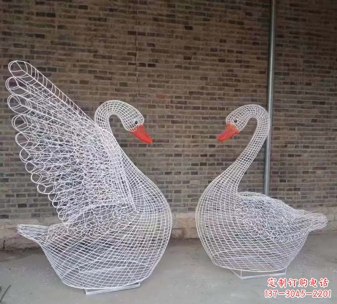 天鹅雕塑 - 不锈钢/镂空/天鹅/动物 天鹅雕塑 - 不锈钢/镂空/天鹅/动物