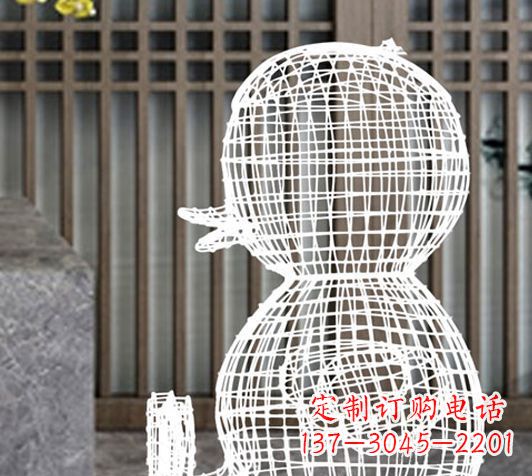 不锈钢镂空鸭子雕塑