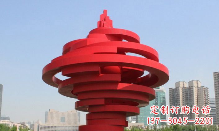 不锈钢螺旋状广场景观雕塑