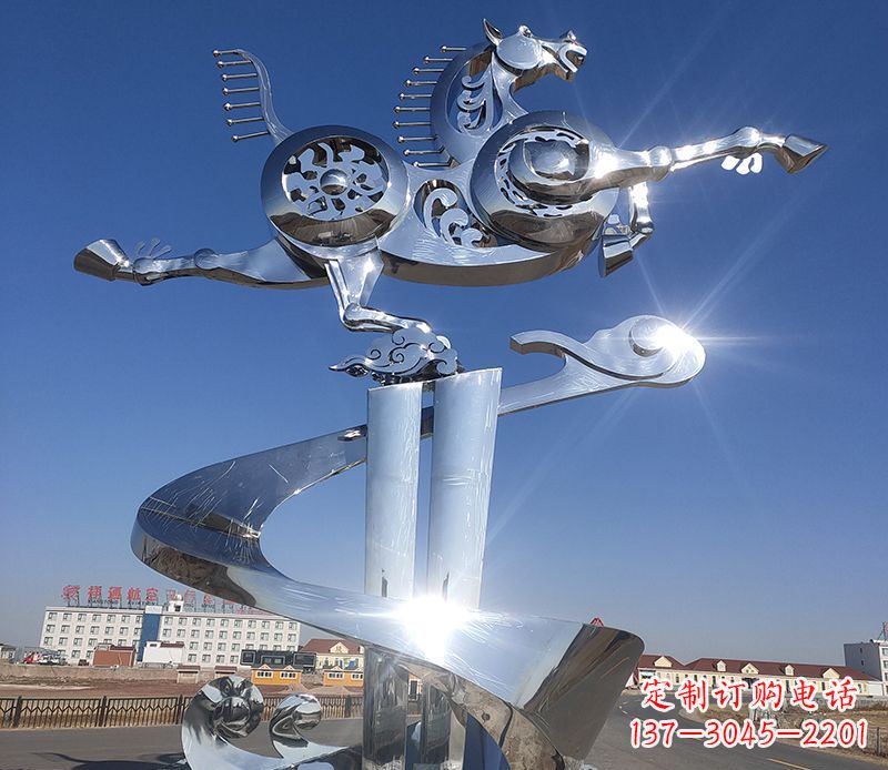 飞燕雕塑 - 不锈钢/马踏/飞燕 飞燕雕塑 - 不锈钢/马踏/飞燕