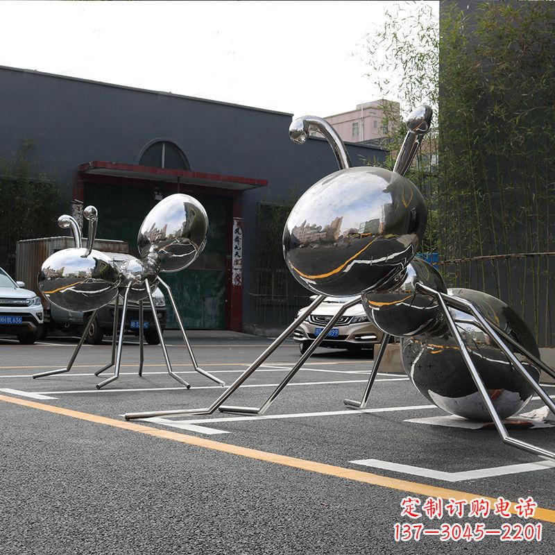 不锈钢蚂蚁城市街道雕塑摆件
