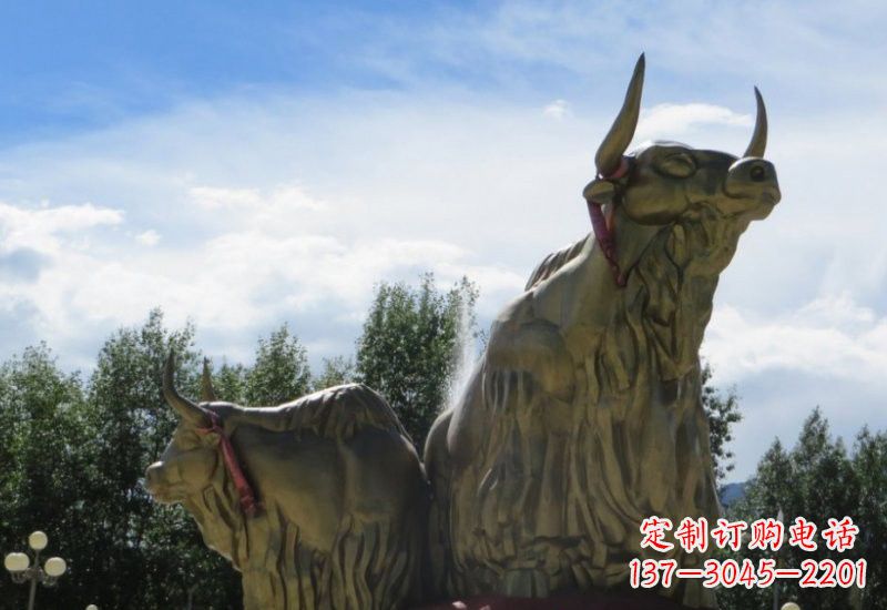 不锈钢牦牛雕塑