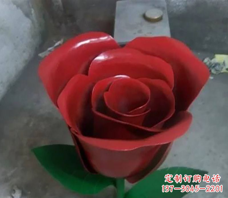 不锈钢玫瑰花雕塑