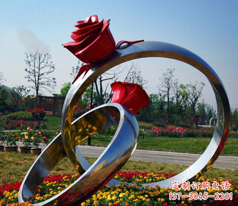 不锈钢/玫瑰/戒指-不锈钢玫瑰戒指雕塑 (2) 不锈钢/玫瑰/戒指-不锈钢玫瑰戒指雕塑 (2)