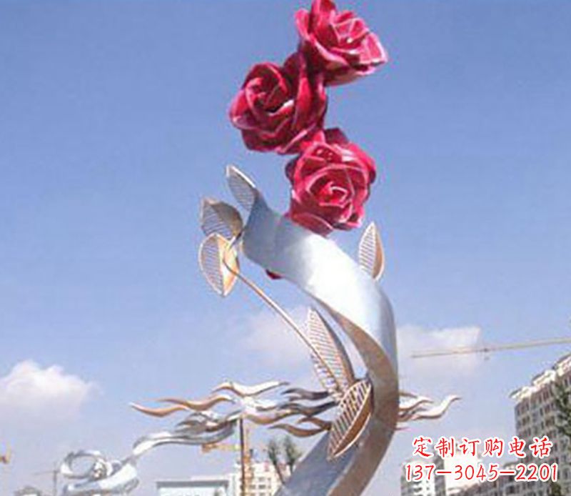 不锈钢/玫瑰花/植物-不锈钢玫瑰花植物雕塑 不锈钢/玫瑰花/植物-不锈钢玫瑰花植物雕塑