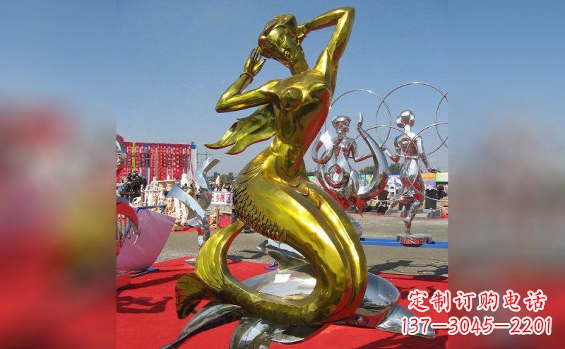 美人鱼雕塑 - 不锈钢/美人鱼 美人鱼雕塑 - 不锈钢/美人鱼